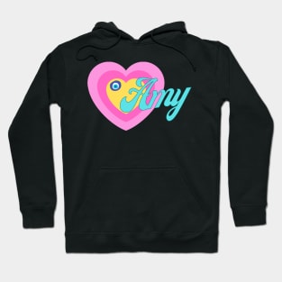 Amy in Colorful Heart Illustration Hoodie